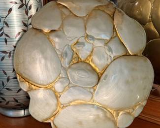 THREE HANDS Painted Art Glass Bowl