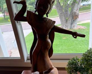 Wood Carved Goddess Figural Statue