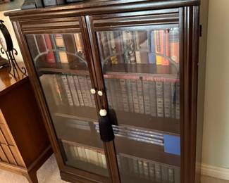 Antique Glass Front Double Door Bookcase