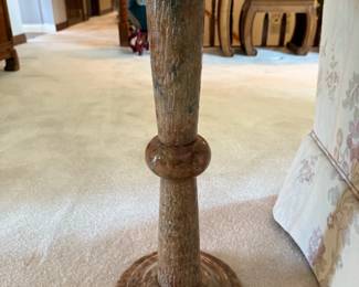 Carved Italian Marble Pedestal Side Table