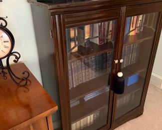 Antique Glass Front Double Door Bookcase