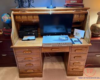 Oak Roll Top Desk