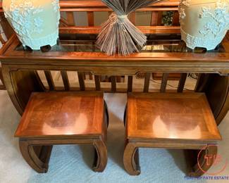 THOMASVILLE Chinoiserie Bunching Table with Stools