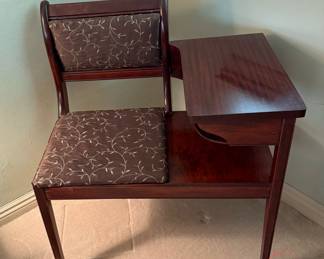 Antique Telephone Gossip Table Chair