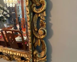 Hollywood Regency Style Carved Gold Gilt Mirror
