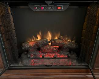 Marble Topped Mahogany Electric Fireplace