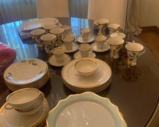 Porcelain dishes and serving pieces, Limoges, Pickard, Waterford