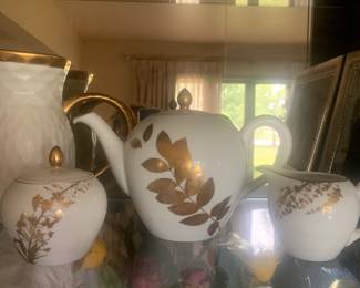 Bernardeux tea, creamer, sugar, new.
Place settings also available…appointment only
