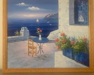 Oil painting Greek islands 