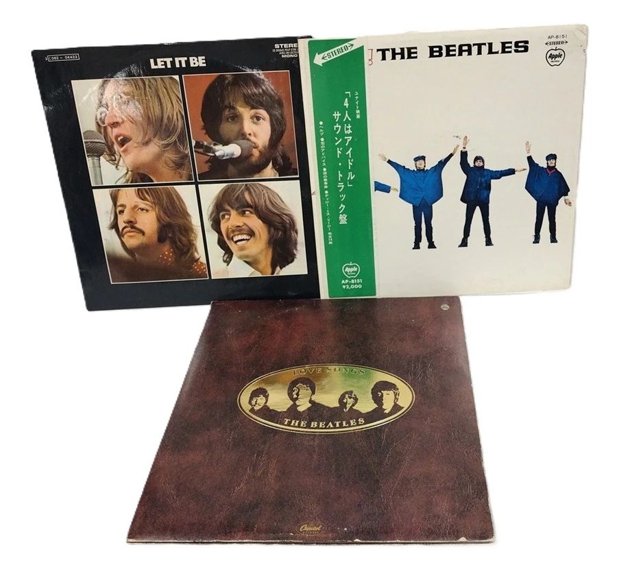 THE BEATLES: LET IT BE FRENCH EDITION,
HELP JAPANESE EDITION,
LOVE SONGS - 1977
