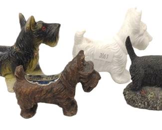 COMPOSITION SCOTTY DOG FIGURINES