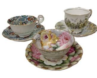 TWO ENGLISH, ONE JAPANESE TEACUP