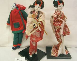 TWO VINTAGE GEISHA DOLLS