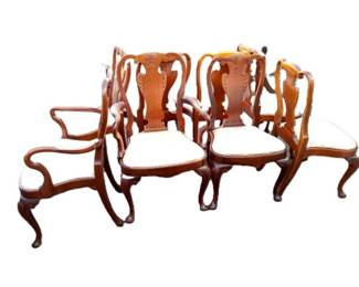 SET OF 8 GEORGIAN FURNITURE CO QUEEN ANNE STYLE CHAIRS
