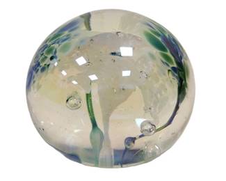 ROGER VINES MSH - MOUNT SAINT HELENS ASH ART GLASS PAPERWEIGHT
