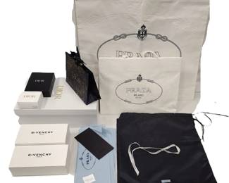 GIVENCHY AND PRADA BAGS AND BOXES