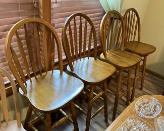 Solid Oak Bar Stools - set of 4