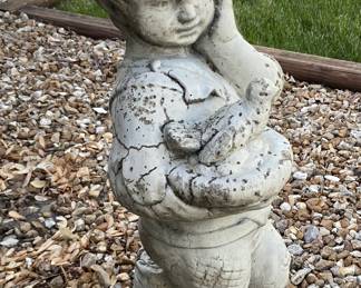 BOY W/NEST STATUARY