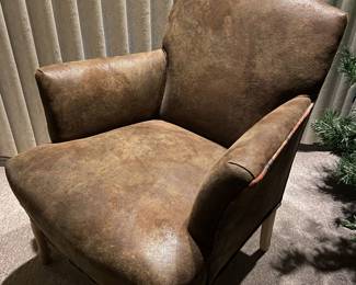 SLIPPER CHAIR, REBUILT AND NEW UPHOLSTERY