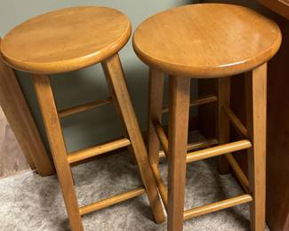 Solid Oak Counter Stools