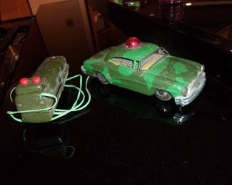 Antique LINE MAR TOYS Tin Remote Control Car