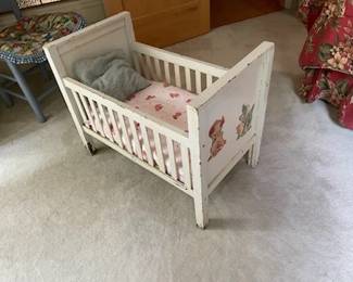 Doll Baby Bed w/Decals on End
