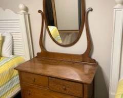 Antique Oak Wash Stand w/Mirror