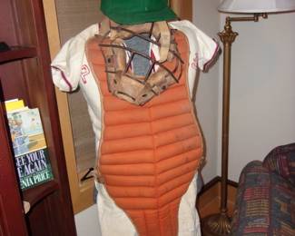 Early Flannel Baseball Uniform, Catcher's Vest & Mask