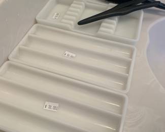 White Glass Dental Trays