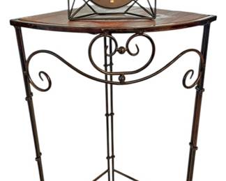 Accent Table BlackGold Clock