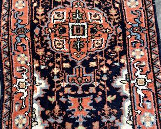 This beautiful Persian handmade rug is 100% wool!  The colors are deep and lovely and it is in extremely good condition.  Size is 2'4' x 4'7'...an antique that has been lovingly cared for, and it shows.