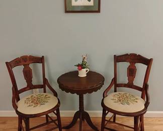 Eastlake Style Chairs w Pedestal Table