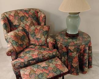 Chair, Footrest, Side Table, Lamp