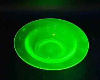 (5) Uranium Glass Rim Soup Bowls
