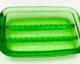 EMERALD GREEN SOAP DISH-HOLT SOAP SAVER-DURO HOOK CO.