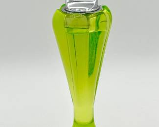 Viking Uranium Glass Pedestal Table Lighter