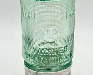 Vintage “White King” Glass Soap Dispenser/Shaker Jar (c. 1930)