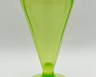 Uranium Glass Footed Vase