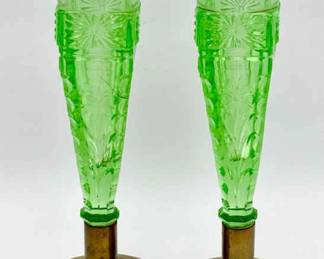 (2) Depression Glass Bud Vases