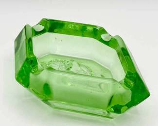Tiara by Indiana Glass Uranium Ashtray – Iris Pattern