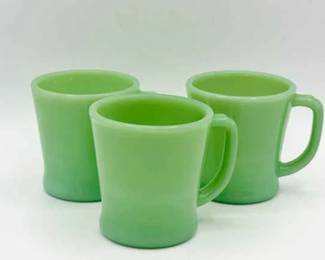 (3) Fire King Jadeite Cups
