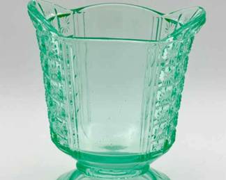 Two Panel Green (Apple Green) Richards & Hartley Glass Co Spooner
