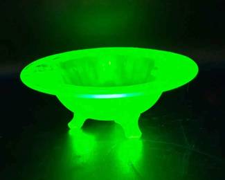Uranium Glass Footed Bowl – Possibly Tiffin