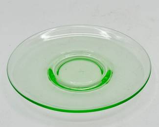 (4) 5.5” Cambridge Green Depression Glass Saucers