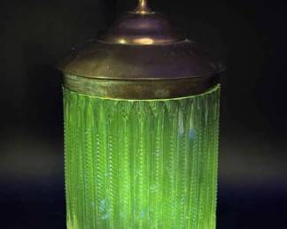 Glass Tobacco Humidor with Metal Lid – Marked “EX*M”