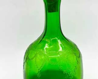 Hocking Dark Green Cameo Whitehouse Vinegar Water Bottle