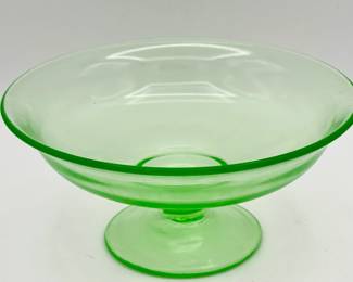 Uranium Glass Footed Compote Bowl