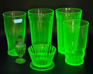 Assorted Uranium Glass Lot