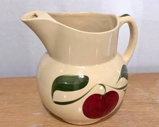 Watt Pottery Apple Three Leaf Pitcher