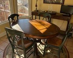 70" round wooden table
